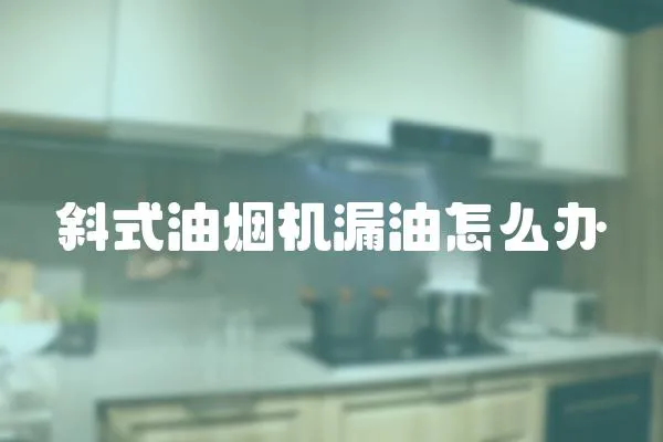 斜式油煙機漏油怎么辦