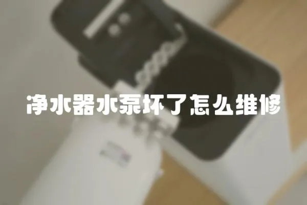 凈水器水泵壞了怎么維修