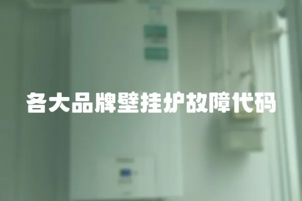 各大品牌壁掛爐故障代碼