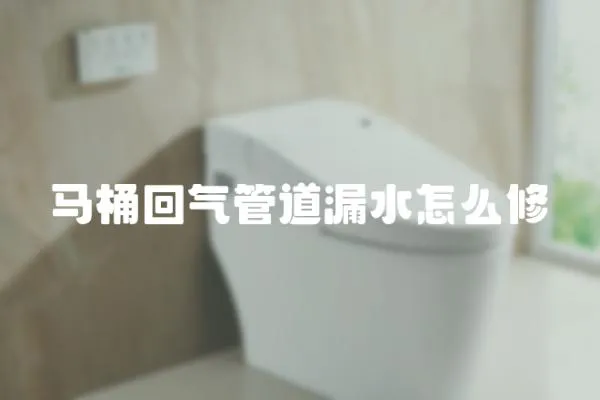 馬桶回氣管道漏水怎么修