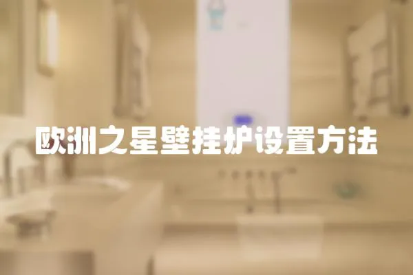 歐洲之星壁掛爐設置方法