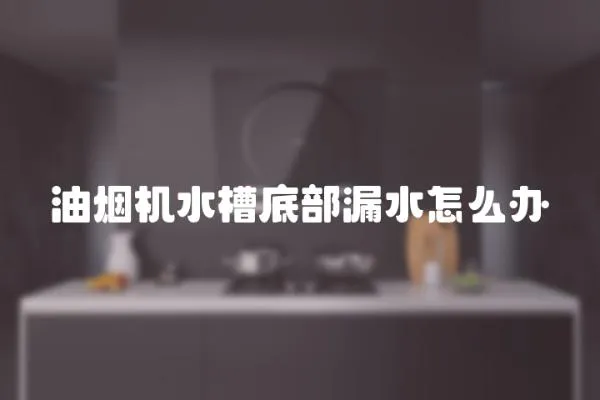 油煙機水槽底部漏水怎么辦
