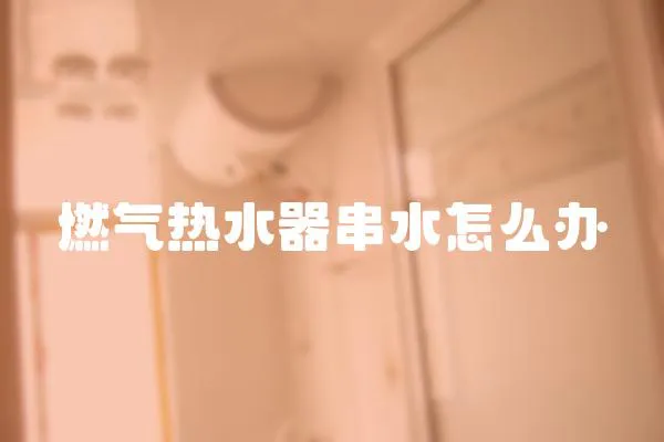 燃氣熱水器串水怎么辦