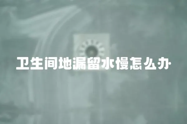 衛生間地漏留水慢怎么辦