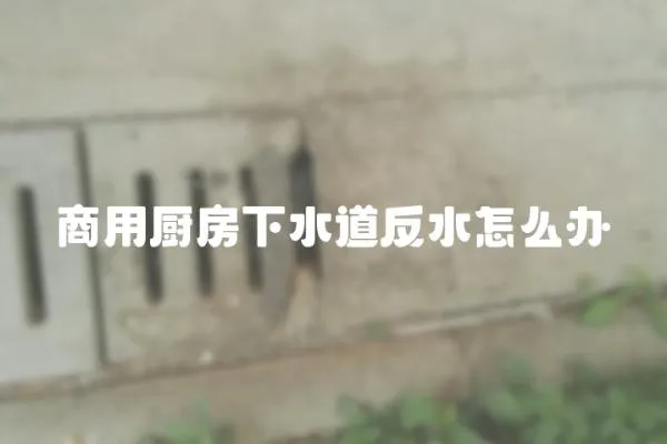 商用廚房下水道反水怎么辦