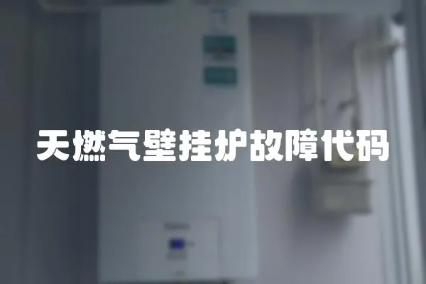 天燃氣壁掛爐故障代碼