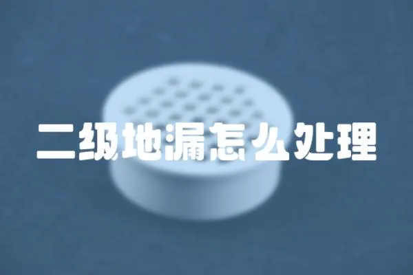 二級地漏怎么處理