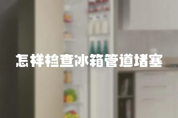 怎樣檢查冰箱管道堵塞