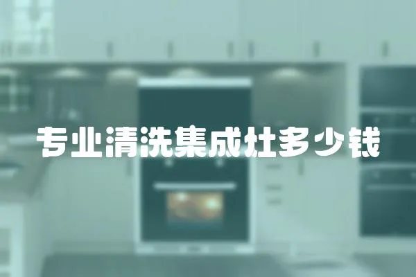 專業(yè)清洗集成灶多少錢