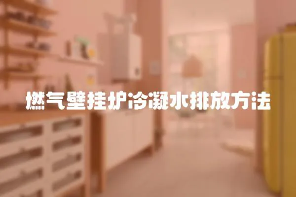燃氣壁掛爐冷凝水排放方法