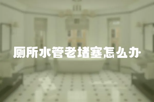 廁所水管老堵塞怎么辦