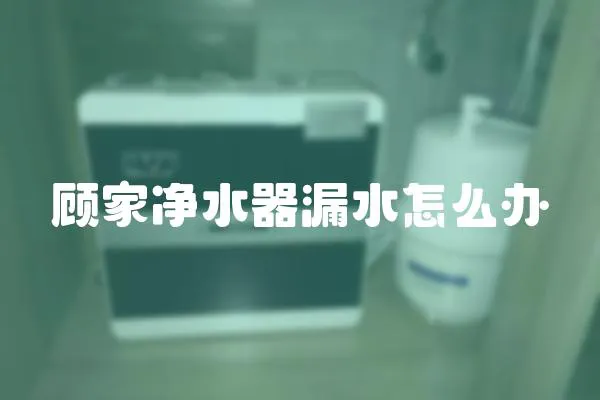 顧家凈水器漏水怎么辦
