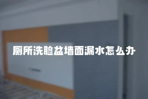 廁所洗臉盆墻面漏水怎么辦