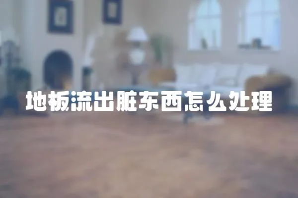 地板流出臟東西怎么處理