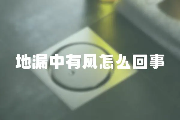 地漏中有風怎么回事