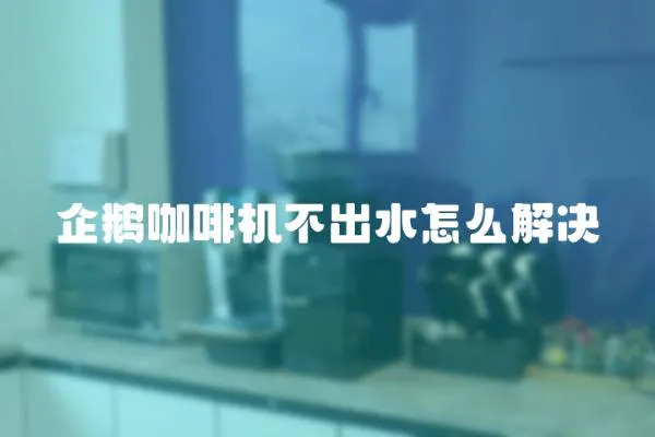 企鵝咖啡機不出水怎么解決