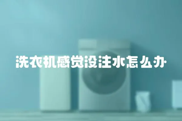 洗衣機感覺沒注水怎么辦