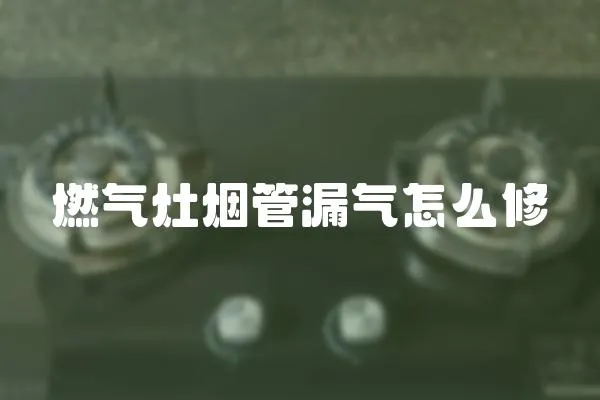 燃氣灶煙管漏氣怎么修