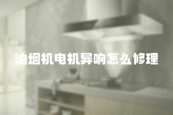 油煙機電機異響怎么修理
