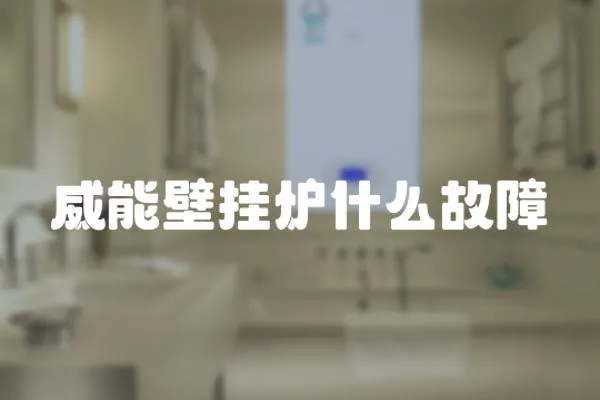 威能壁掛爐什么故障