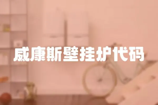 威康斯壁掛爐代碼