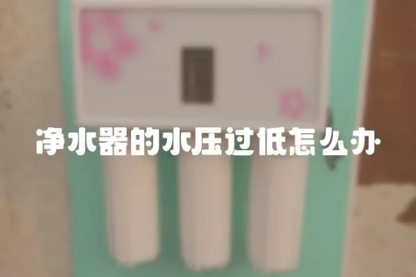 凈水器的水壓過低怎么辦