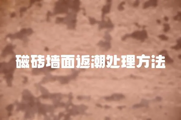 磁磚墻面返潮處理方法