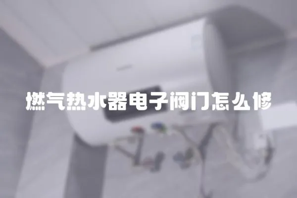 燃氣熱水器電子閥門怎么修