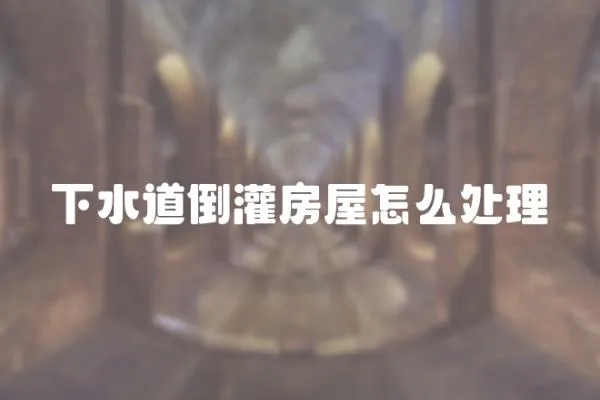 下水道倒灌房屋怎么處理