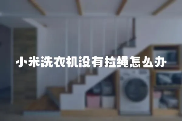 小米洗衣機沒有拉繩怎么辦