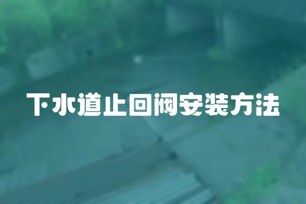 下水道止回閥安裝方法