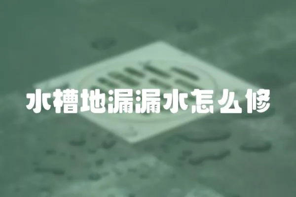 水槽地漏漏水怎么修