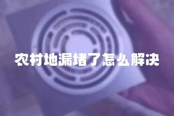 農村地漏堵了怎么解決