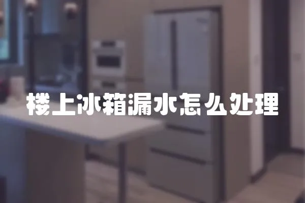 樓上冰箱漏水怎么處理