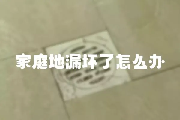 家庭地漏壞了怎么辦