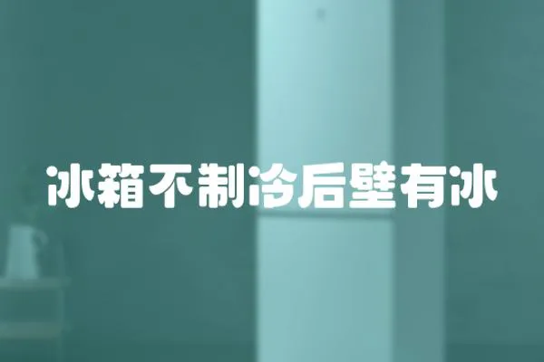 冰箱不制冷后壁有冰