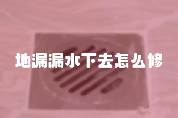 地漏漏水下去怎么修
