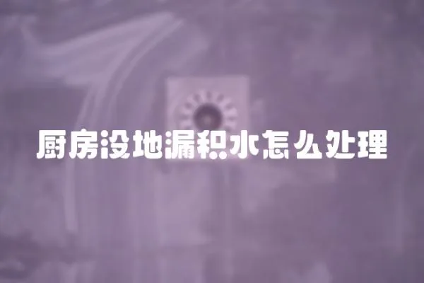 廚房沒地漏積水怎么處理