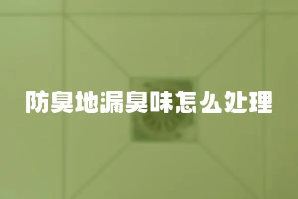 防臭地漏臭味怎么處理