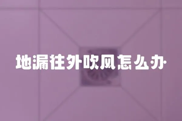 地漏往外吹風怎么辦