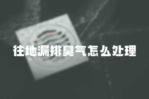往地漏排臭氣怎么處理