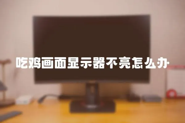 吃雞畫面顯示器不亮怎么辦