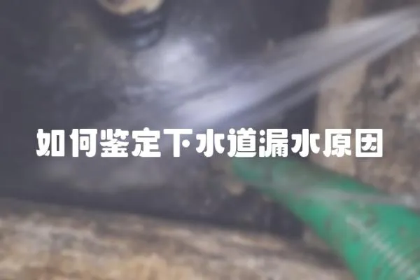 如何鑒定下水道漏水原因