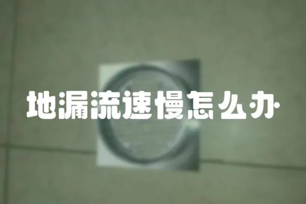 地漏流速慢怎么辦