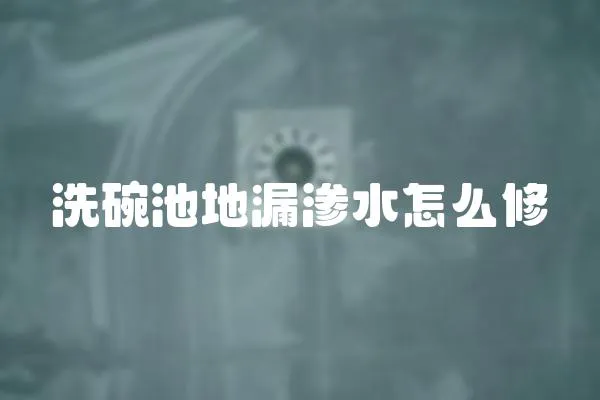 洗碗池地漏滲水怎么修