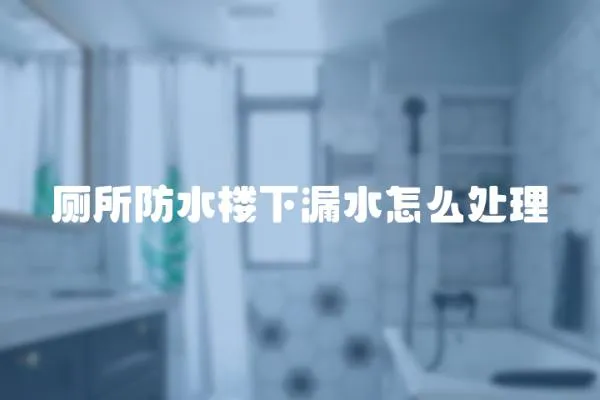 廁所防水樓下漏水怎么處理