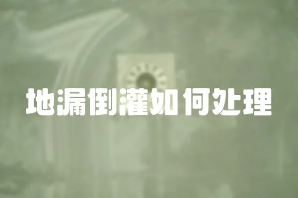 地漏倒灌如何處理