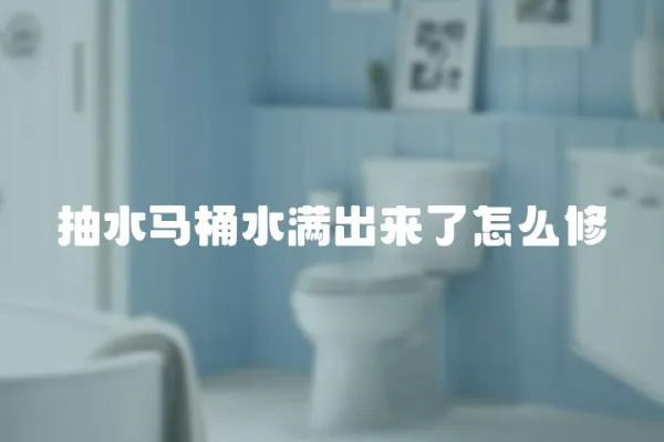 抽水馬桶水滿出來了怎么修