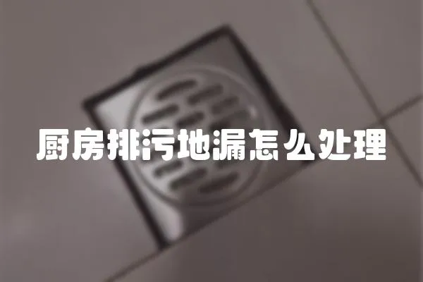 廚房排污地漏怎么處理