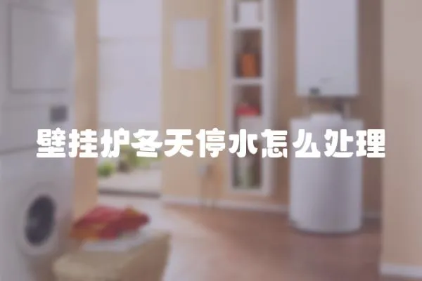 壁掛爐冬天停水怎么處理